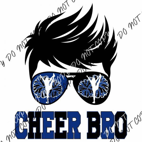 Cheer Bro Royal Blue Black Dtf Transfer