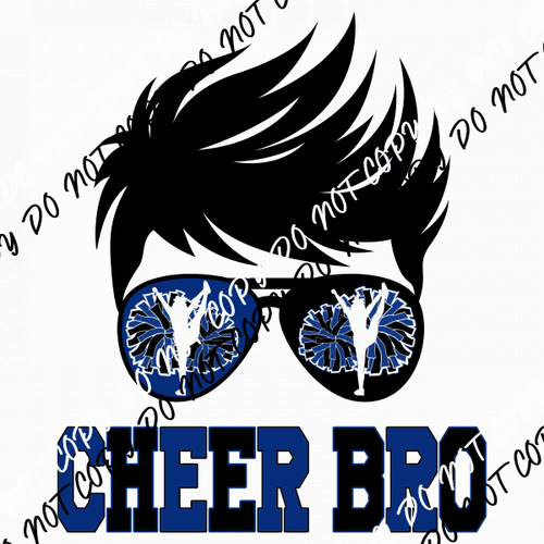 Cheer Bro Royal Blue Black DTF Transfer - We Print U Press DTF Transfers