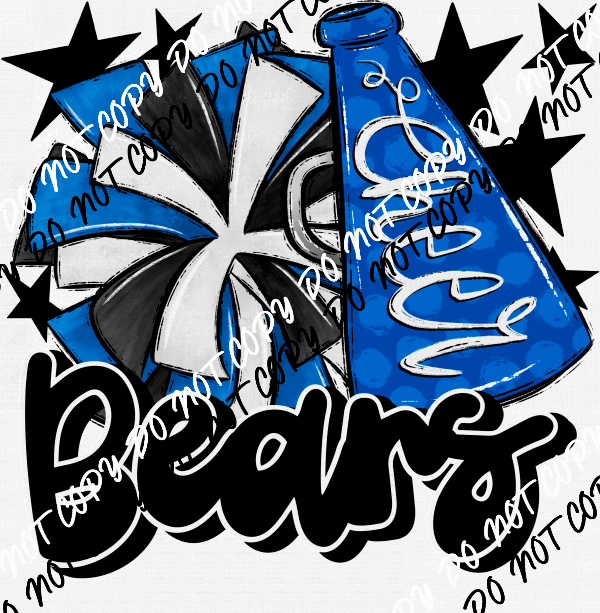 Cheer Mascot Bears DTF Transfer (See Color Options) - We Print U Press DTF Transfers