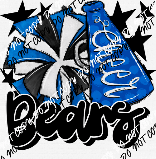 Cheer Mascot Bears DTF Transfer (See Color Options) - We Print U Press DTF Transfers