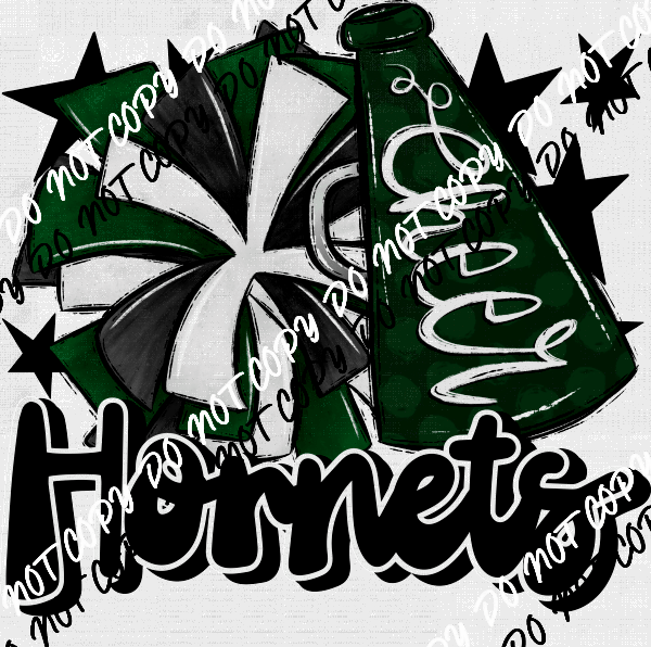 Cheer Mascot Hornets DTF Transfer (See Color Options) - We Print U Press DTF Transfers