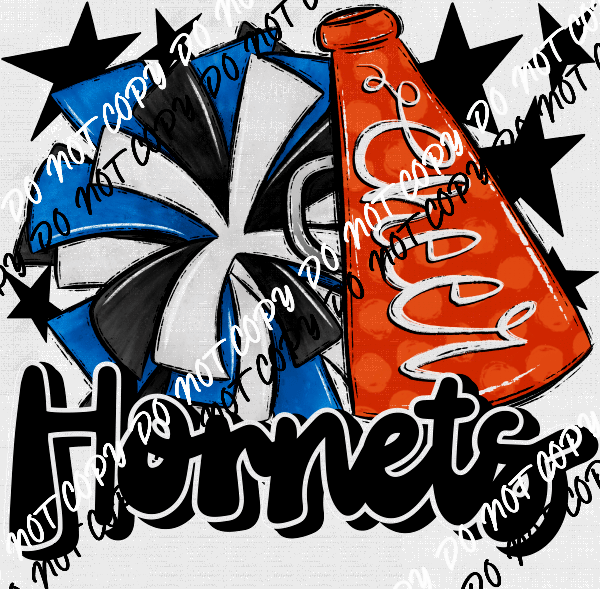 Cheer Mascot Hornets DTF Transfer (See Color Options) - We Print U Press DTF Transfers