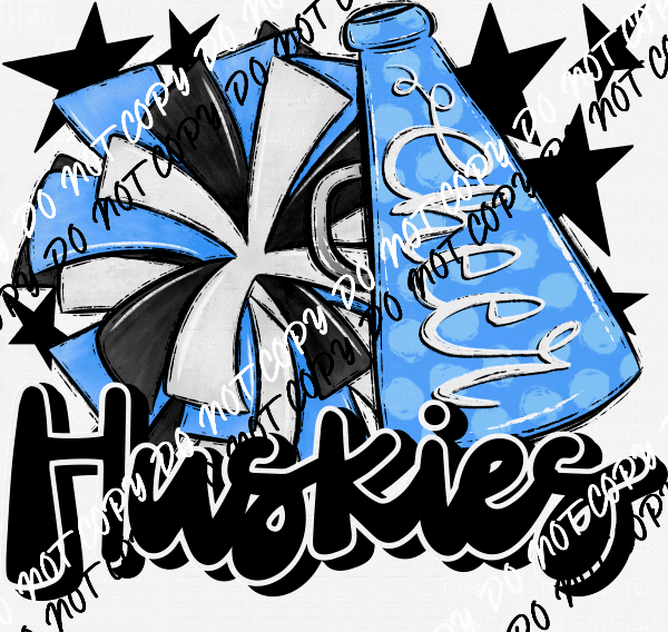 Cheer Mascot Huskies DTF Transfer (See Color Options) - We Print U Press DTF Transfers