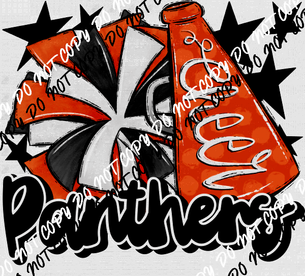 Cheer Mascot Panthers DTF Transfer (See Color Options) - We Print U Press DTF Transfers