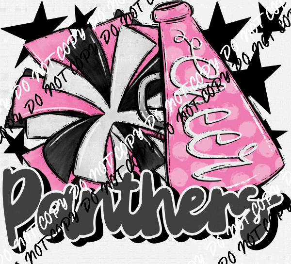 Cheer Mascot Panthers DTF Transfer (See Color Options) - We Print U Press DTF Transfers