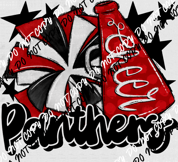 Cheer Mascot Panthers DTF Transfer (See Color Options) - We Print U Press DTF Transfers