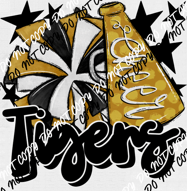 Cheer Mascot Tigers DTF Transfer (See Color Options) - We Print U Press DTF Transfers