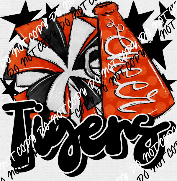 Cheer Mascot Tigers DTF Transfer (See Color Options) - We Print U Press DTF Transfers