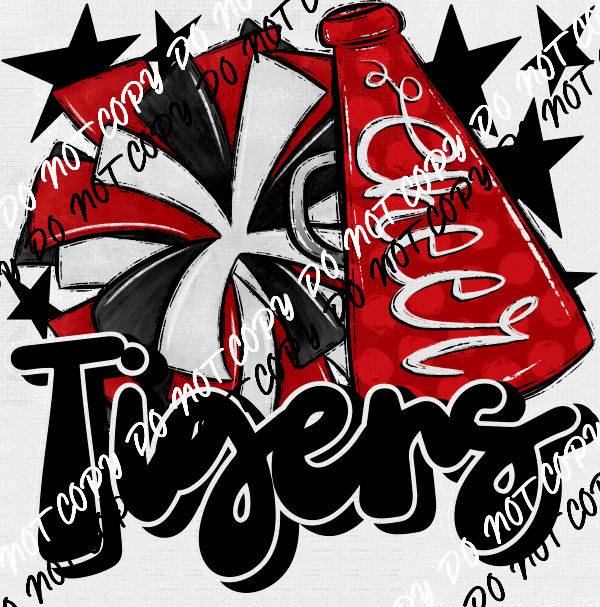 Cheer Mascot Tigers DTF Transfer (See Color Options) - We Print U Press DTF Transfers