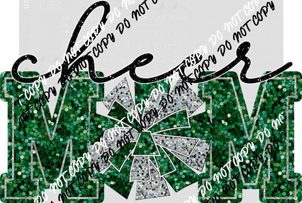 Cheer Mom with Poms faux sequin DTF Transfer (See Color Options) - We Print U Press DTF Transfers