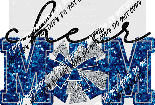 Cheer Mom with Poms faux sequin DTF Transfer (See Color Options) - We Print U Press DTF Transfers