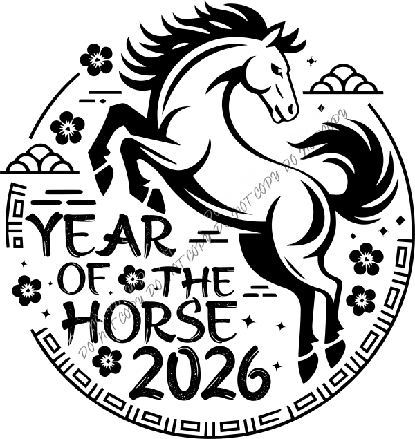 Chinese New Year 2026 Black DTF Transfer RTP DTF Transfers