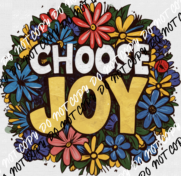 Choose Joy Floral Wreath DTF Transfer - We Print U Press DTF Transfers