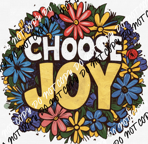 Choose Joy Floral Wreath DTF Transfer - We Print U Press DTF Transfers