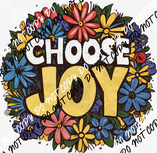 Choose Joy Floral Wreath DTF Transfer - We Print U Press DTF Transfers