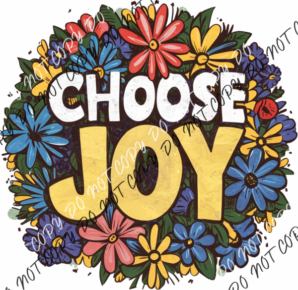 Choose Joy Floral Wreath Dtf Transfer Rtp Transfers