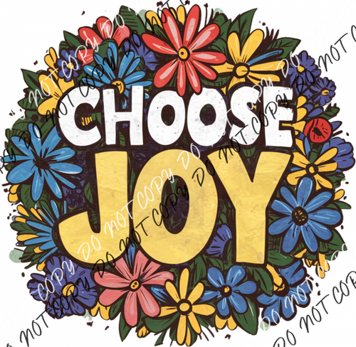 Choose Joy Floral Wreath Dtf Transfer Rtp Transfers