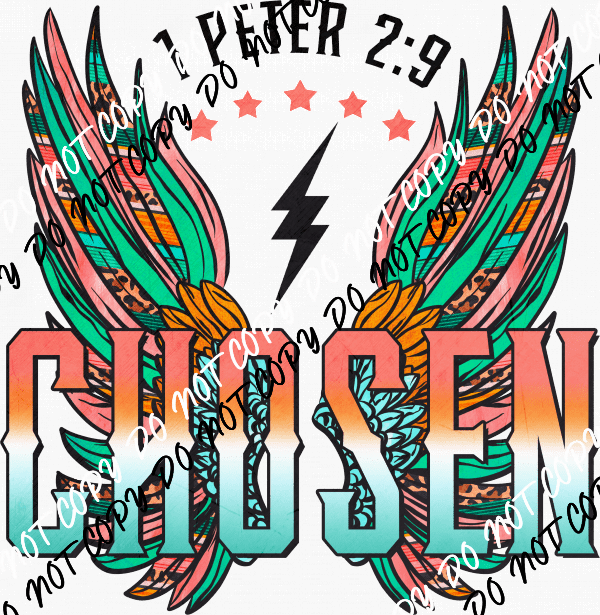 Chosen Wings DTF Transfer - We Print U Press DTF Transfers