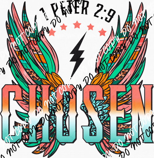 Chosen Wings DTF Transfer - We Print U Press DTF Transfers