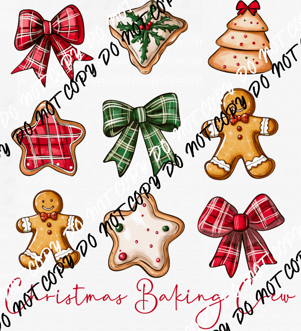 Christmas Baking Crew Grid DTF Transfer - We Print U Press DTF Transfers