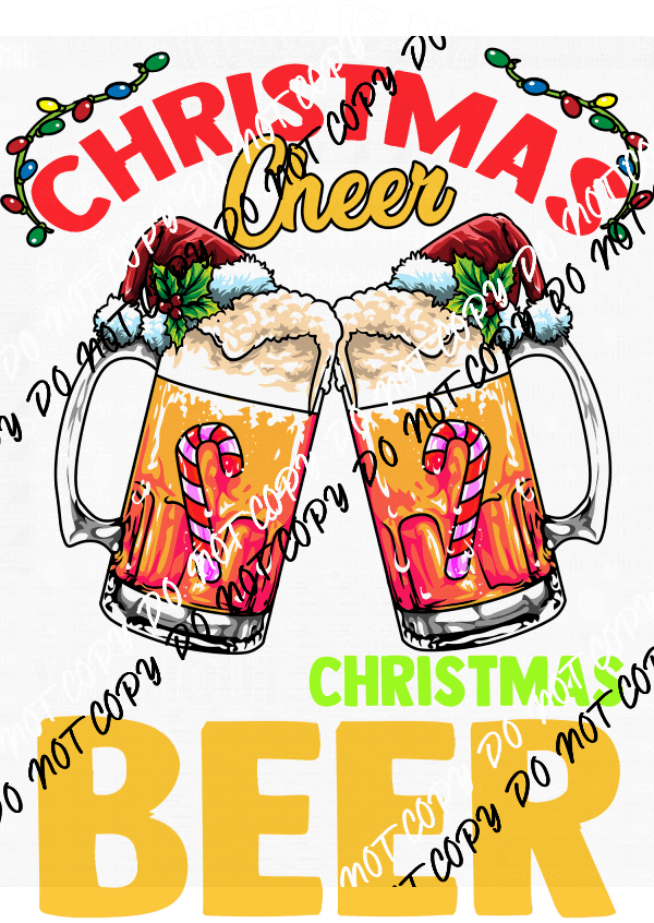 Christmas Cheer Christmas beer DTF Transfer - We Print U Press DTF Transfers