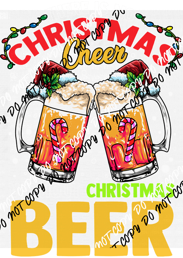 Christmas Cheer Christmas beer DTF Transfer - We Print U Press DTF Transfers