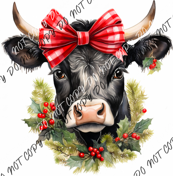 Christmas Cow Dtf Transfer Transfers