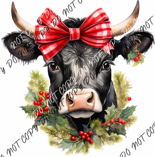 Christmas Cow Dtf Transfer Transfers