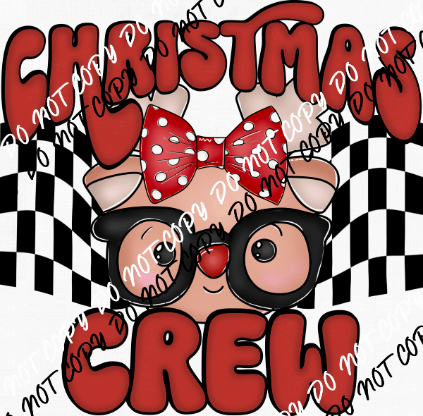 Christmas Crew Reindeer DTF Transfer - We Print U Press DTF Transfers