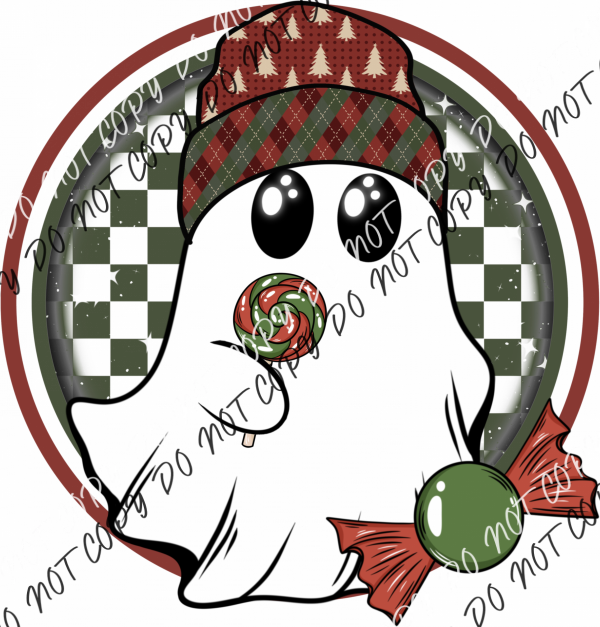 Christmas Ghost Checkered Dtf Transfer Rtp Transfers