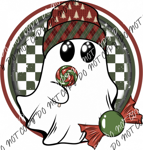 Christmas Ghost Checkered Dtf Transfer Rtp Transfers