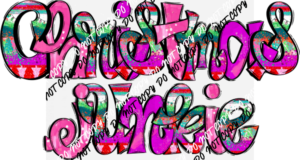 Christmas Junkie Colorful Text DTF Transfer - We Print U Press DTF Transfers