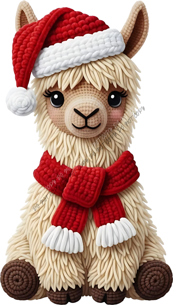 Christmas Llama Faux Yarn DTF Transfer RTP DTF Transfers