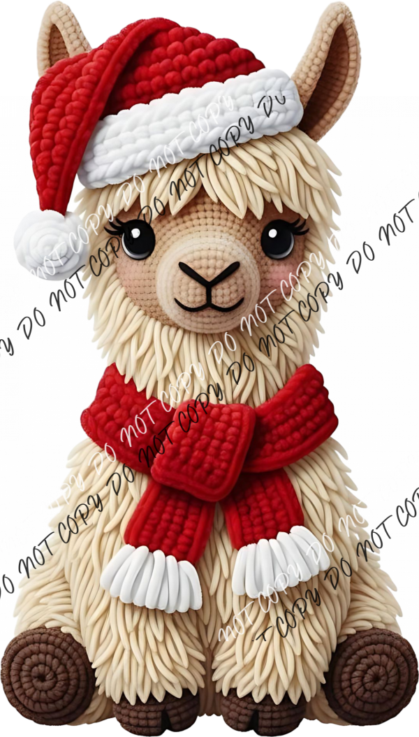 Christmas Llama Faux Yarn DTF Transfer RTP DTF Transfers