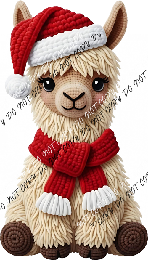 Christmas Llama Faux Yarn DTF Transfer RTP DTF Transfers