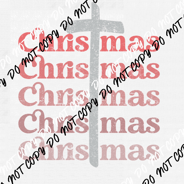 Christmas Mirror Cross DTF Transfer - We Print U Press DTF Transfers