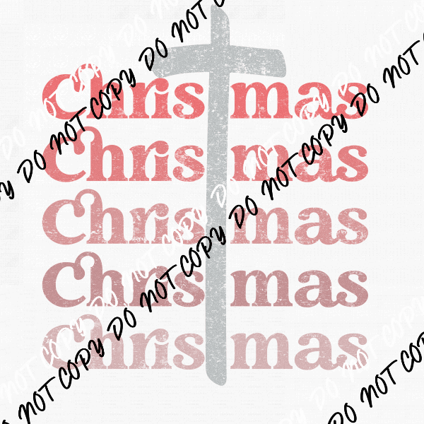 Christmas Mirror Cross DTF Transfer - We Print U Press DTF Transfers