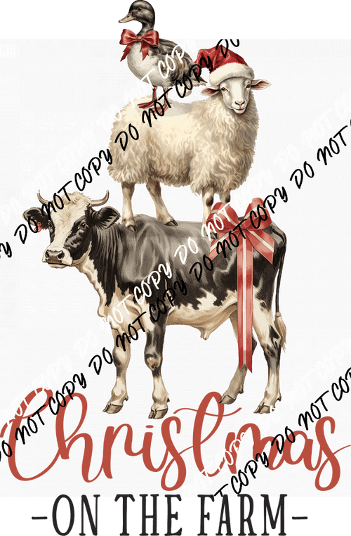 Christmas on the Farm Animal Stack DTF Transfer - We Print U Press DTF Transfers