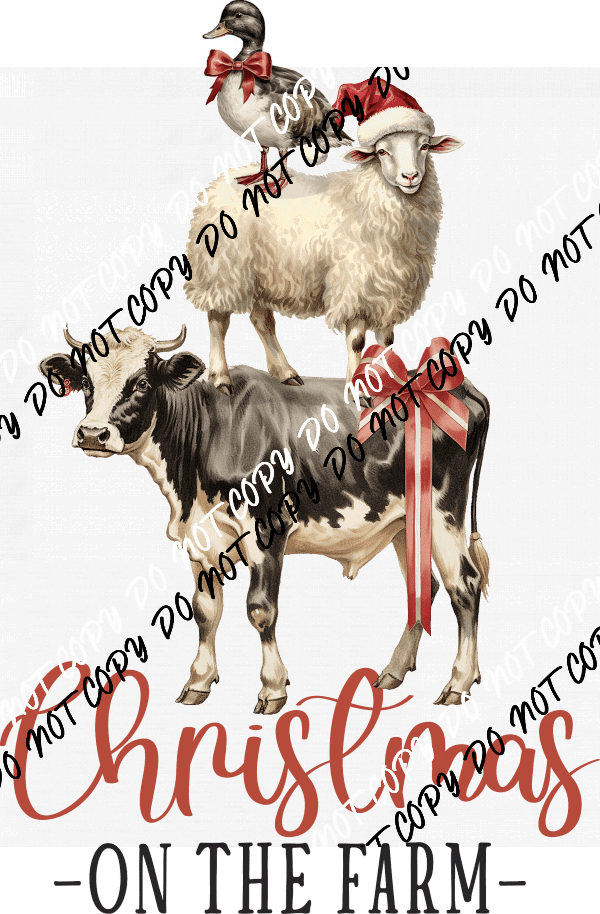 Christmas on the Farm Animal Stack DTF Transfer - We Print U Press DTF Transfers