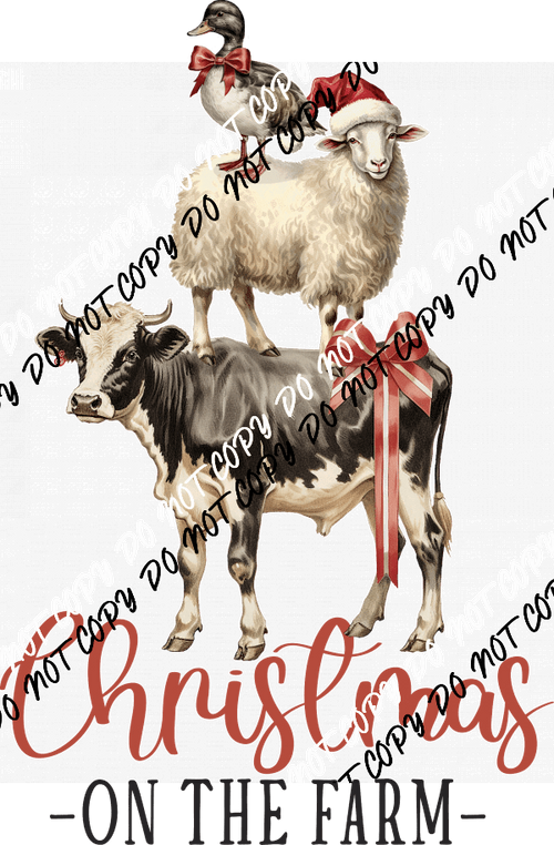 Christmas on the Farm Animal Stack DTF Transfer - We Print U Press DTF Transfers