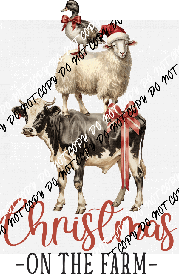 Christmas on the Farm Animal Stack DTF Transfer - We Print U Press DTF Transfers