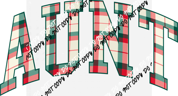 Christmas Plaid Aunt DTF Transfer - We Print U Press DTF Transfers