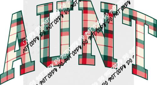Christmas Plaid Aunt DTF Transfer - We Print U Press DTF Transfers