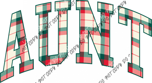 Christmas Plaid Aunt Dtf Transfer Rtp Transfers