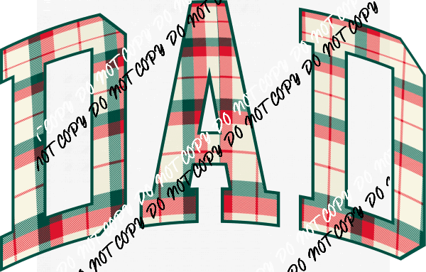 Christmas Plaid Dad DTF Transfer - We Print U Press DTF Transfers