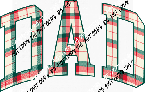 Christmas Plaid Dad DTF Transfer - We Print U Press DTF Transfers