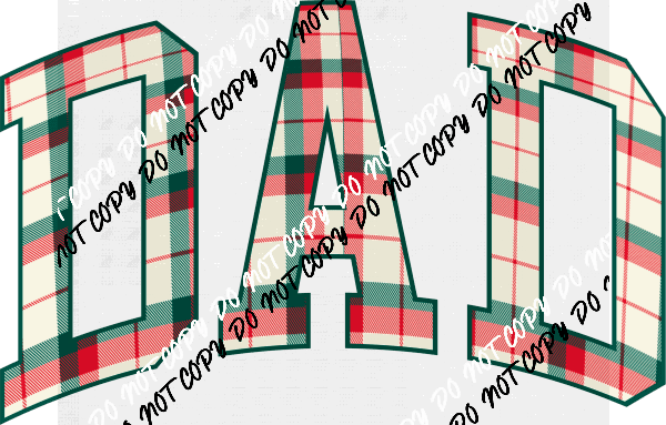 Christmas Plaid Dad DTF Transfer - We Print U Press DTF Transfers