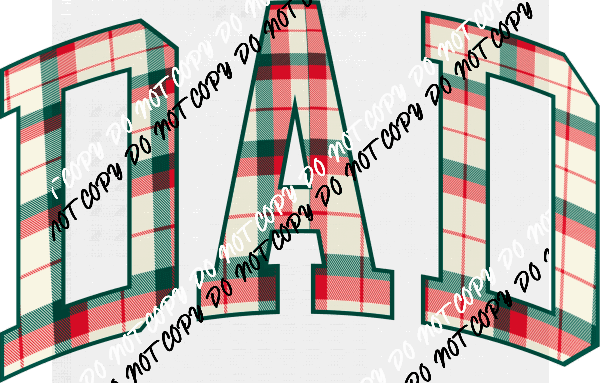 Christmas Plaid Dad DTF Transfer - We Print U Press DTF Transfers