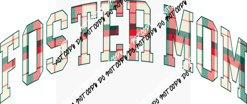 Christmas Plaid Foster Mom DTF Transfer - We Print U Press DTF Transfers