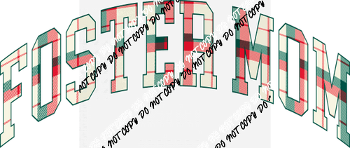 Christmas Plaid Foster Mom DTF Transfer - We Print U Press DTF Transfers